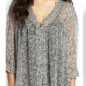 Joie silk black and white blouse